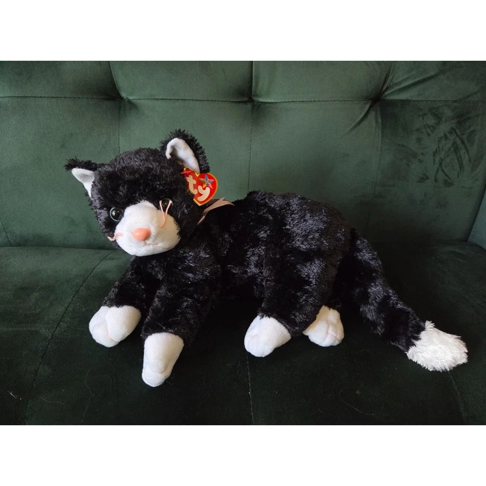 Ty Beanie Buddies 2004 Booties Black White Tuxedo Cat Plush 12'' With Tags